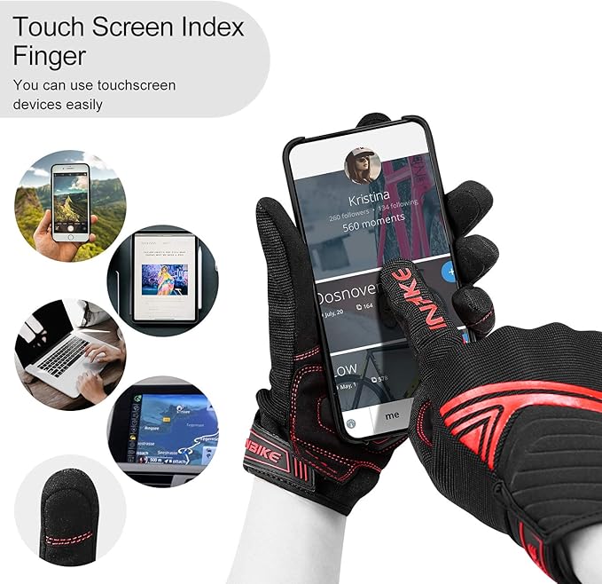 INBIKE Breathable Mesh Motorcycle Gloves Touchscreen - Image 4