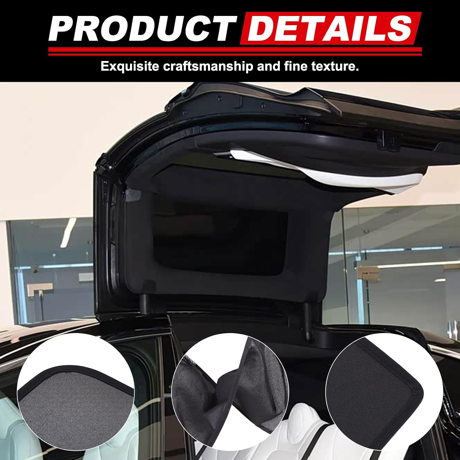Falcon Wing Door Sun Shade Net Compatible with Tesla Model X 2015-2025 Car Sunroof Window Roof Sunroof Shade Cover Glare Shield and UV Rays Protection, Keeps Vehicle Cool