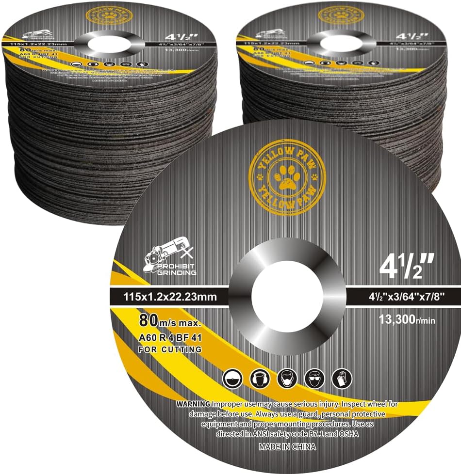yellow paw 4-1/2" metal cut off wheels (bulk, main product view