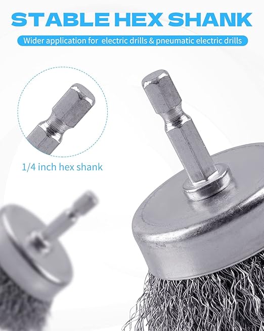 30 Pack Carbon Steel Wire Wheel Brush, Rocaris Cup Brush, Wheel Brush, Pen - Image 5
