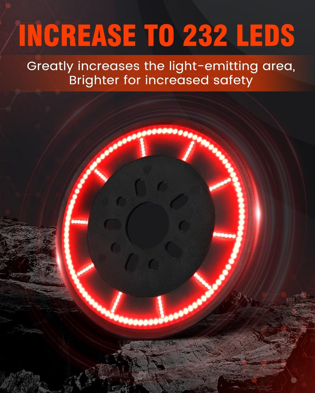 SUPAREE Spare Tire Brake Light Fit For Jeep Wrangler 2007-2018 JK JKU,232PCS LED Super Bright 3rd Third Stop Rear Wheel Lights Plug and Play,Red Smoke Black Design
