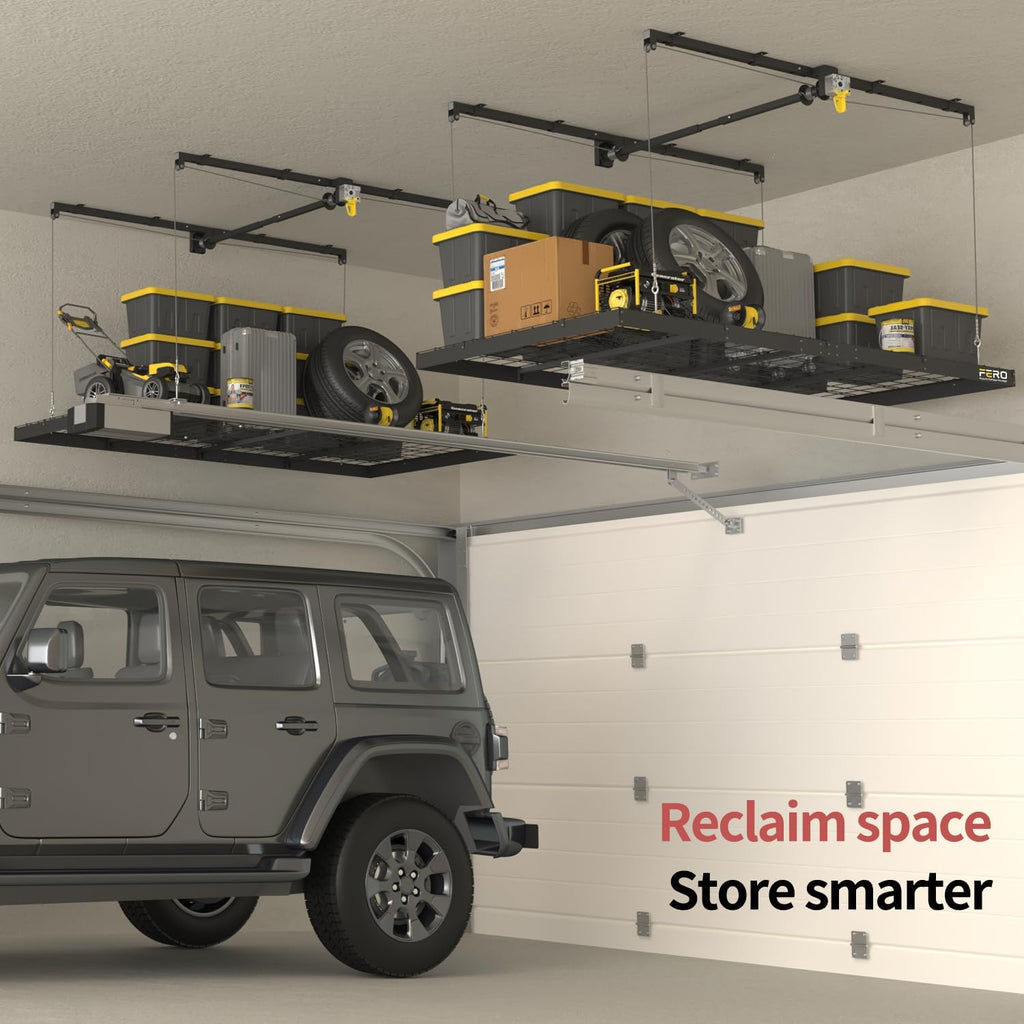 garage ceiling storage racks – 4x8 ft overhead, package contents