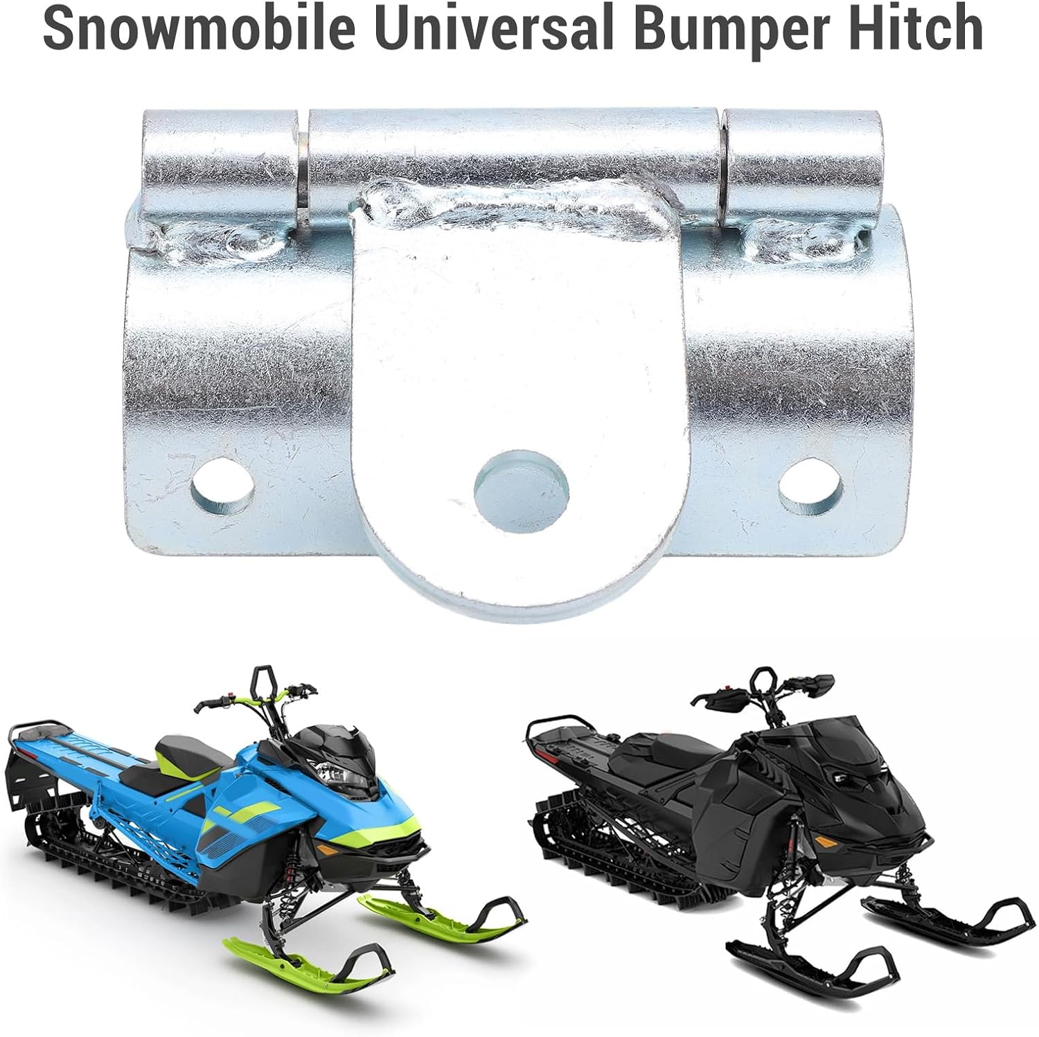 Universal Snowmobile Bumper Hitch Kit,Metal Structure Trailer Towing Hook Kit Compatible with 1 inch Bumper Openings Design for Ski Doo Arctic Cat Easy Installation