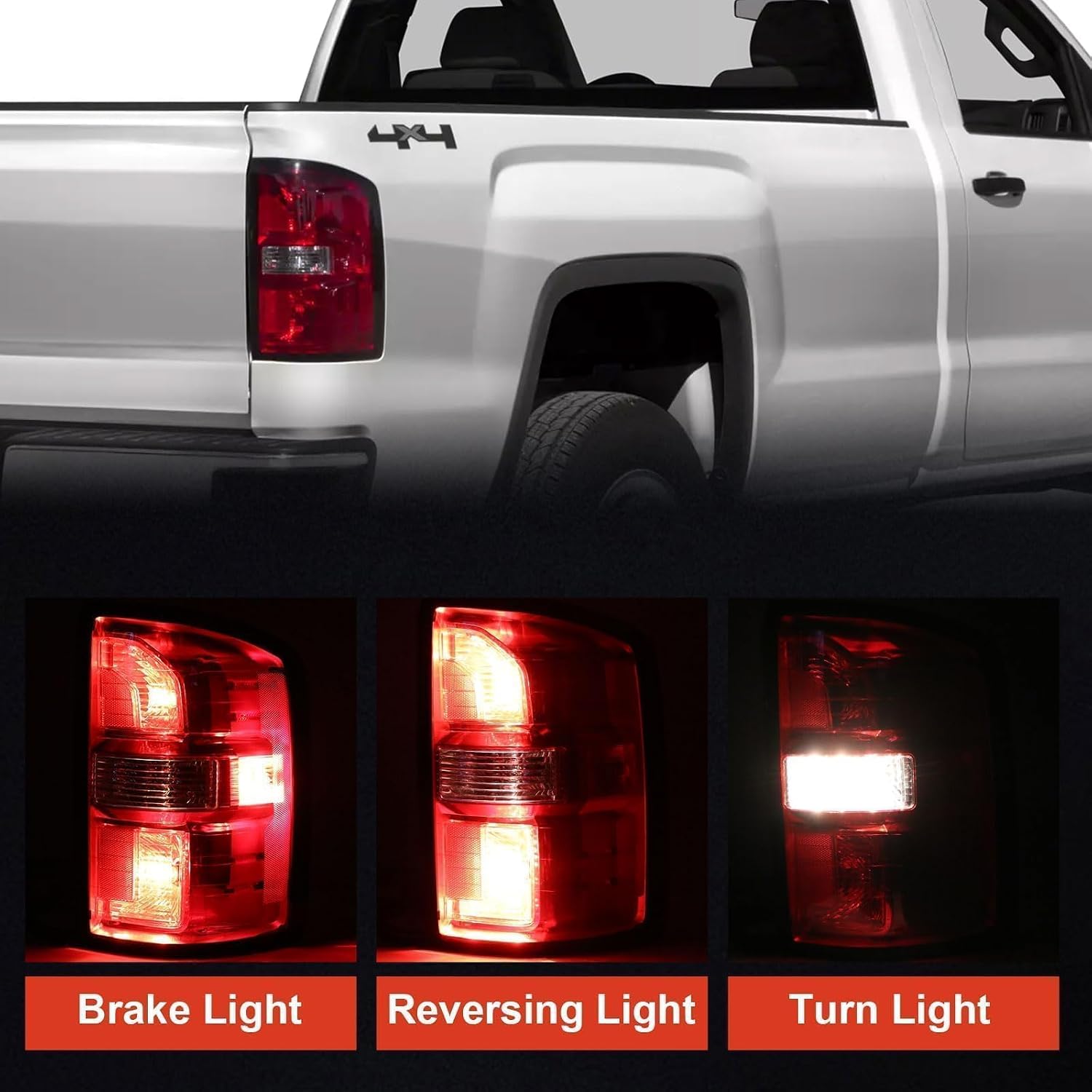 Tail Light Compatible With 2014 2015 GMC Sierra 1500 2500HD 3500HD Taillights Taillamps Brakelights with Bulbs Tailight Right Passenger Side Replace Part Number 23424738 Halogen