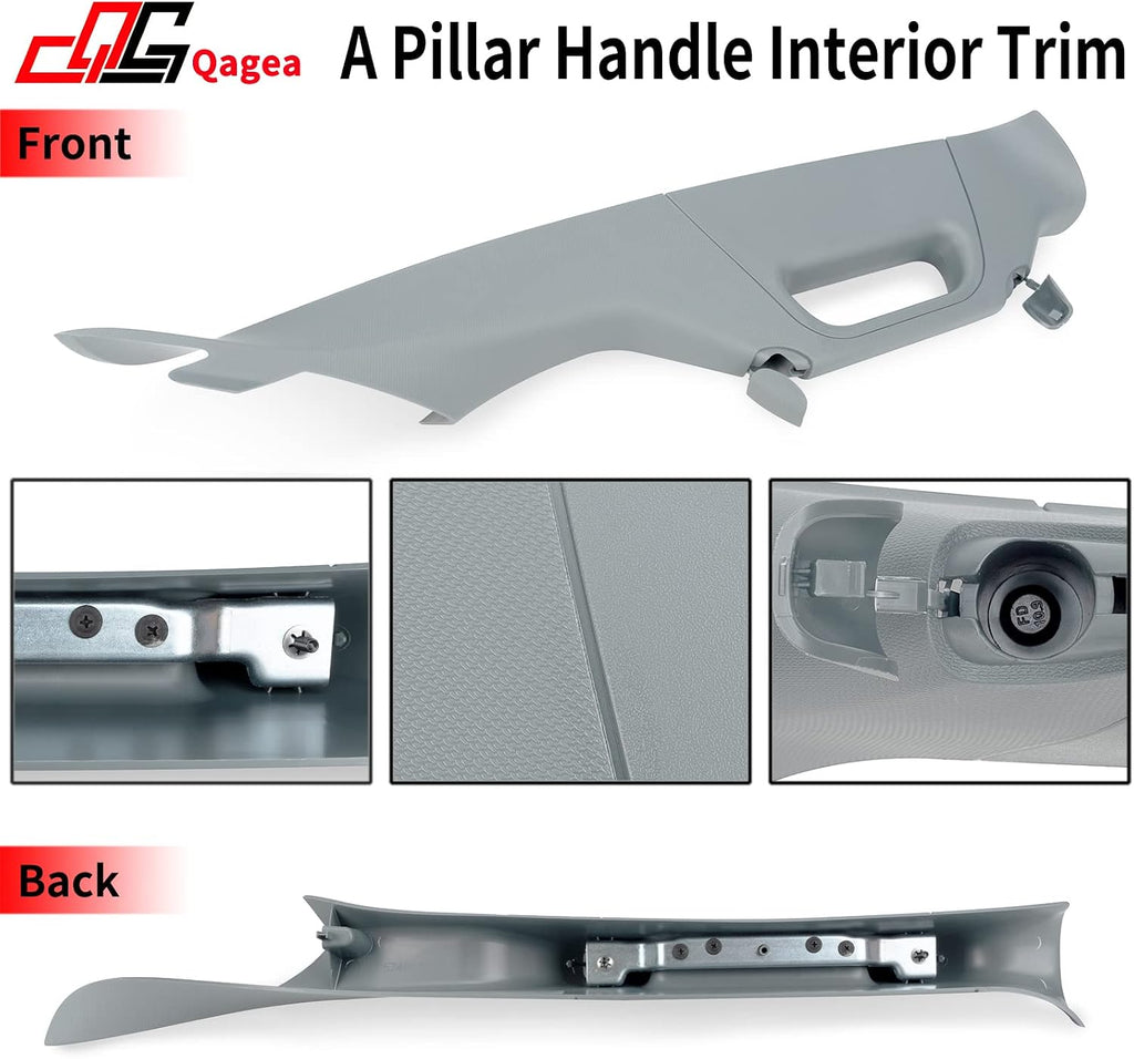 A-Pillar Grab Handle Interior Trim Passenger Right Side Replacement for 2011-2016 Ford F250 F350 F450 F550 Super Duty Replace BC3Z-2503598-AC BC3Z2503598AC(Right, Gray)