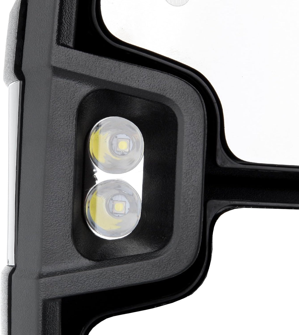A Pair Heated Towing Mirrors Fits 2015-2019 for Chevy for GMC 2500 HD 3500 HD 2014-2018 for Chevy for GMC 1500, Power Adjusted View Mirror with LED Turn Signal Light