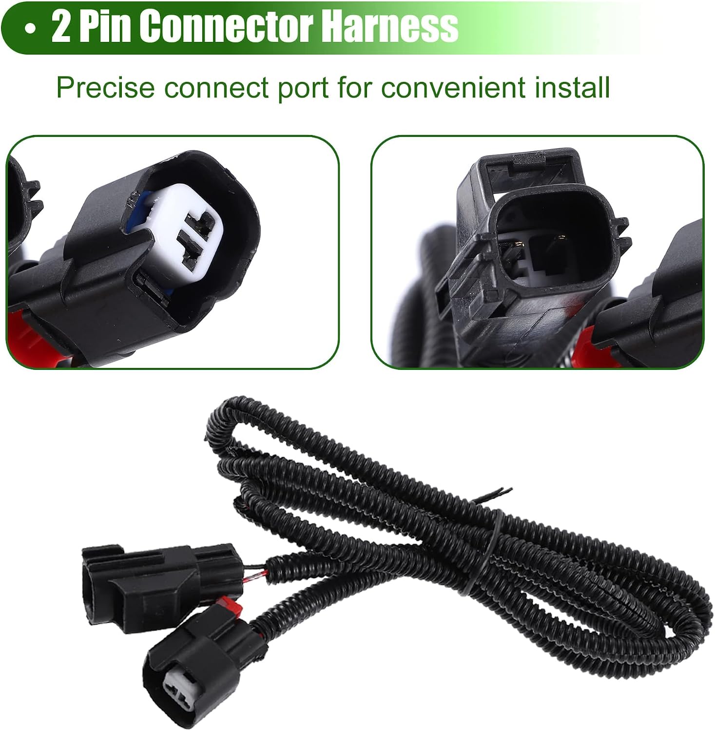 LED Under Hood Engine Light Kit with Harness, Compatible with Dodge Ram 1500 2500 3500 4500 5500, Jeep Wrangler Grand Cherokee, Chrysler 300, Replaces 68395126AA 56021441AC – 2-Pin Plug