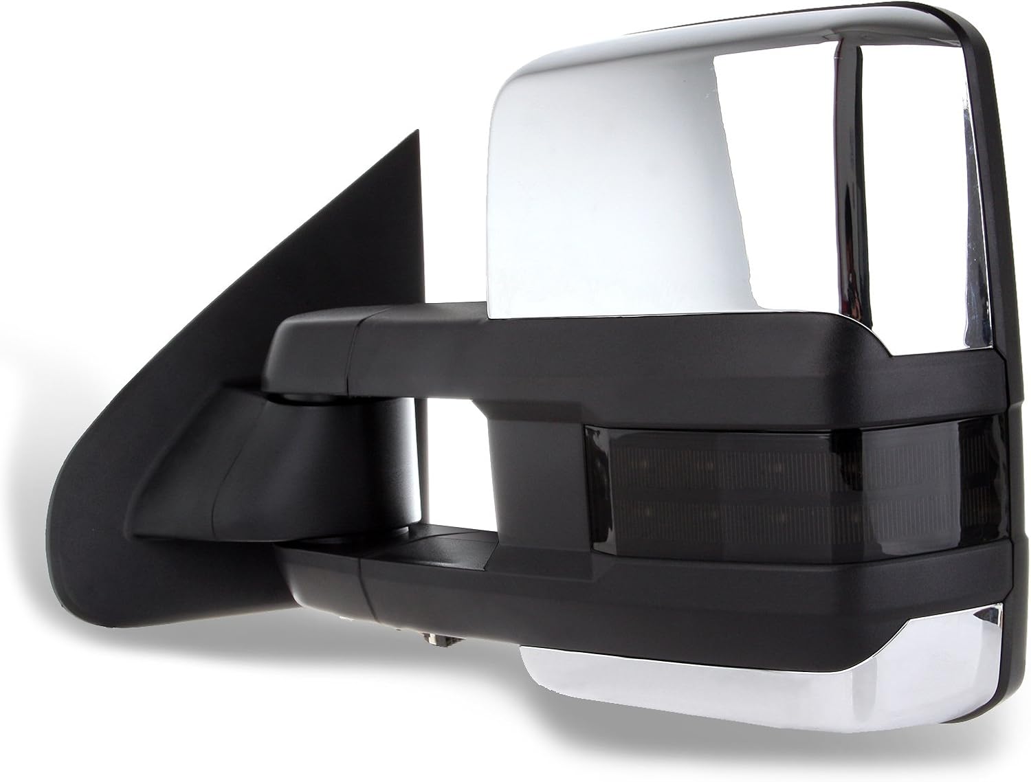 A Pair Heated Towing Mirrors Fits 2015-2019 for Chevy for GMC 2500 HD 3500 HD 2014-2018 for Chevy for GMC 1500, Power Adjusted View Mirror with LED Turn Signal Light
