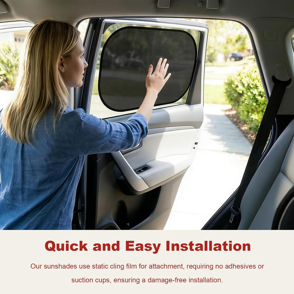 2 PCS Car Sun Shades, 19.5" × 12.2" Foldable Auto Sunshade Protector Rear Window Cover, Easy to Install Car Window Shades Protect Pets in The Back Seat from Sun Glare & Heat (Long)
