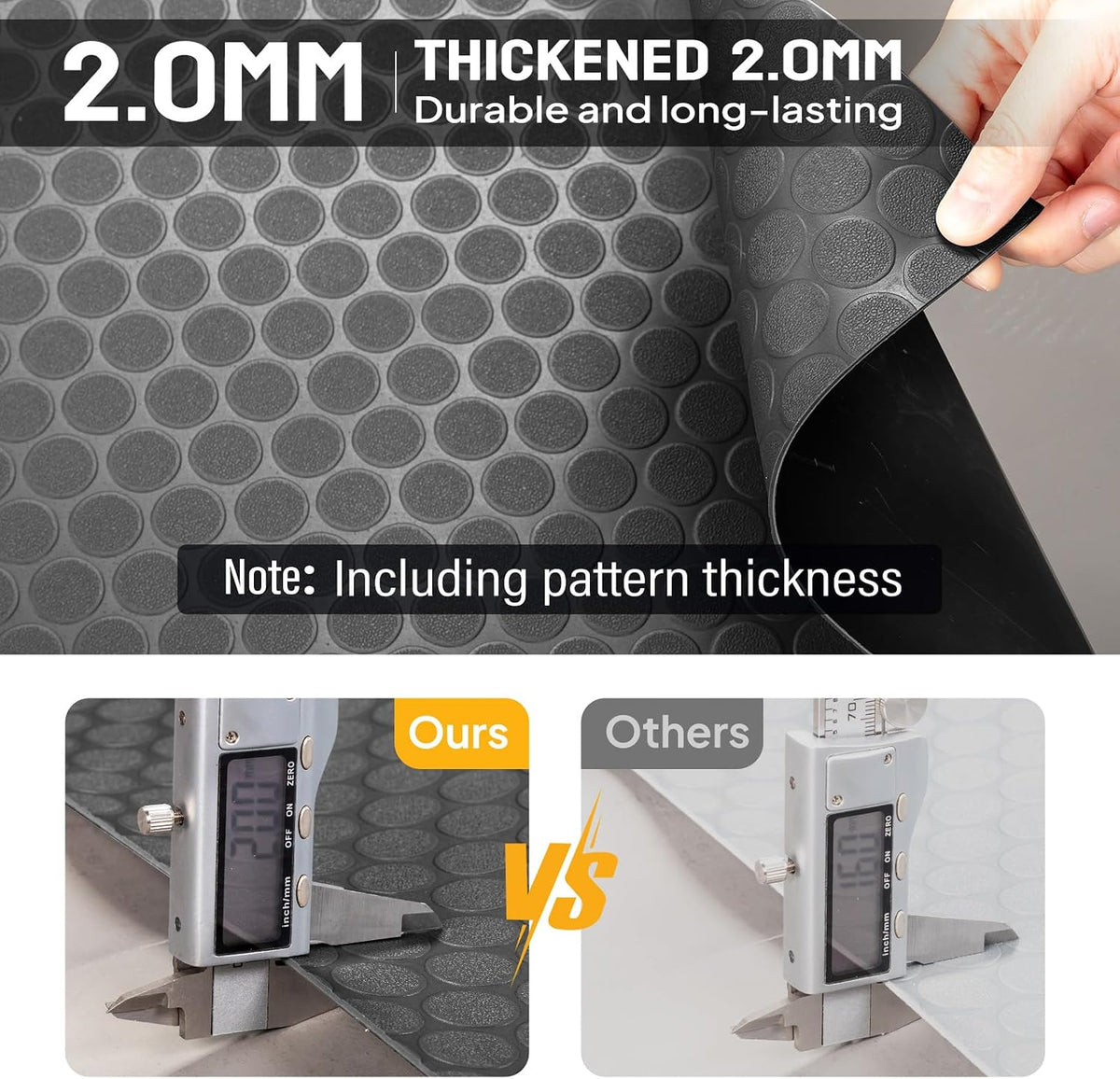 tuffiom 7.5 x 17 ft garage floor mat on a desk or shelf