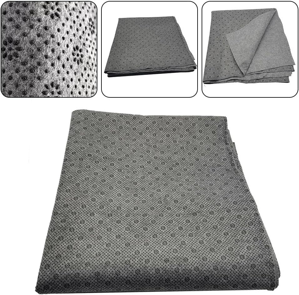 Plum Blossom Non Slip Fabric, Vinyl Rubber Felt for DIY Carpet Floor Mats and Car Seat Cushions, Grey & Black Anti-Slip Material Roll