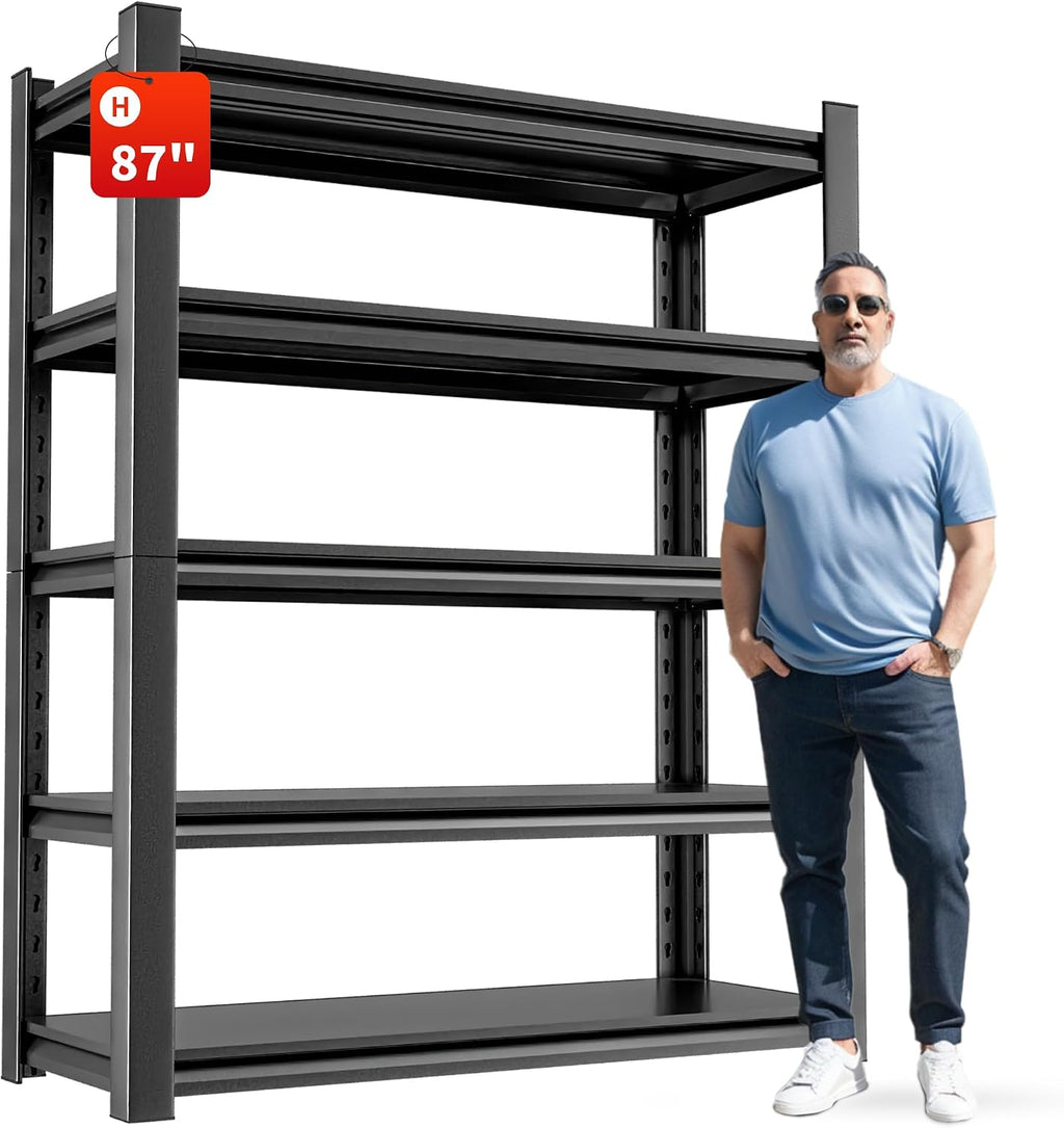 5-Tier Heavy Duty Steel Garage Shelving Unit, Adjustable Metal Utility Shelves