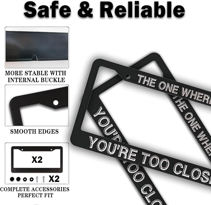 License Plate Cover Black and White License Plate Frames The One Where You’re - Image 4
