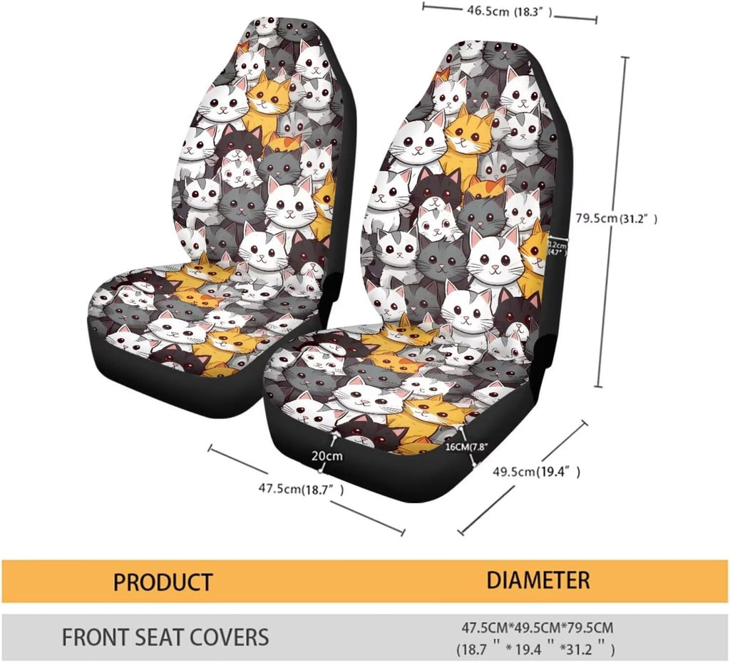 talayituse cute cat print car seat covers front on a desk or shelf