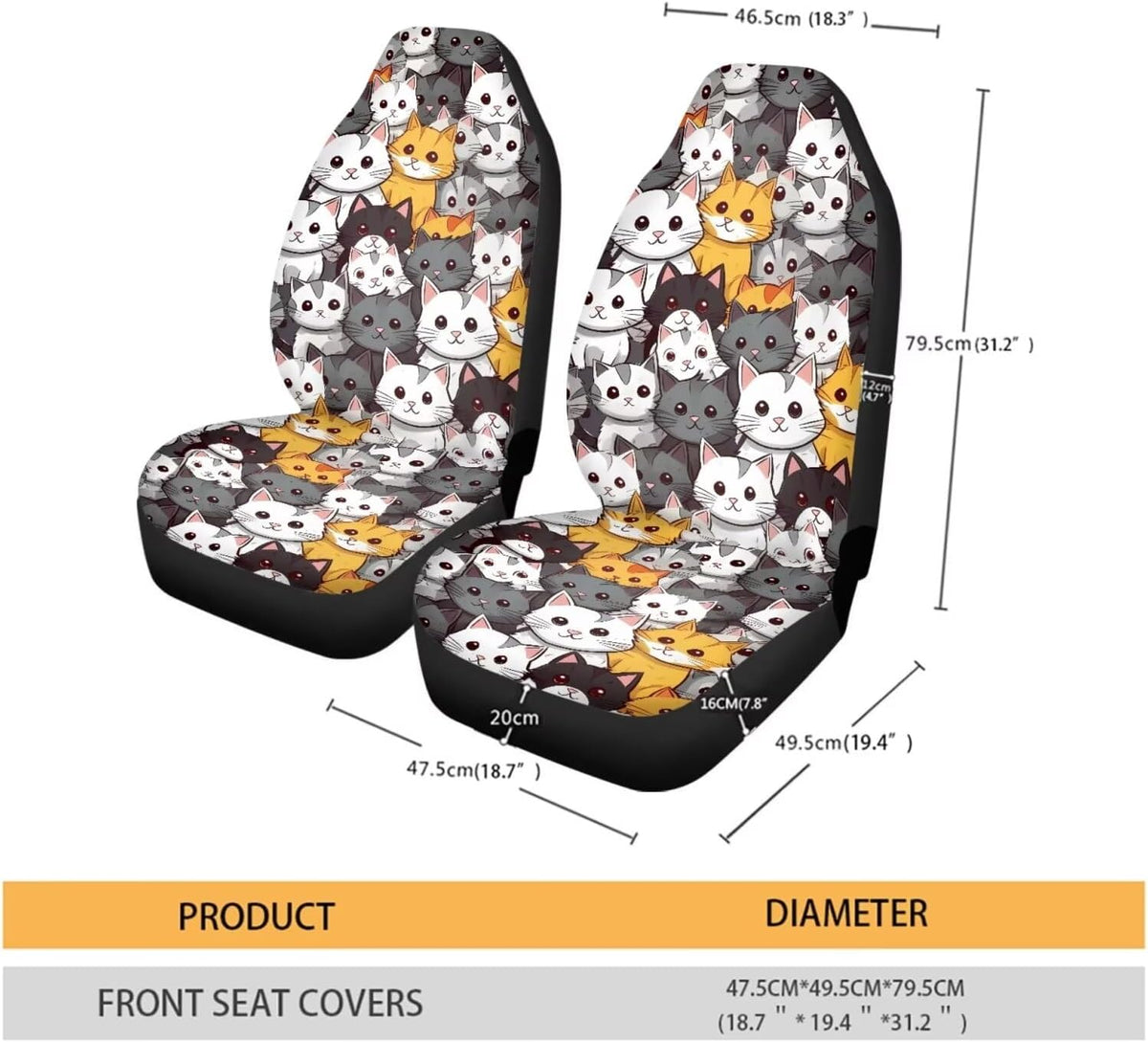 talayituse cute cat print car seat covers front on a desk or shelf