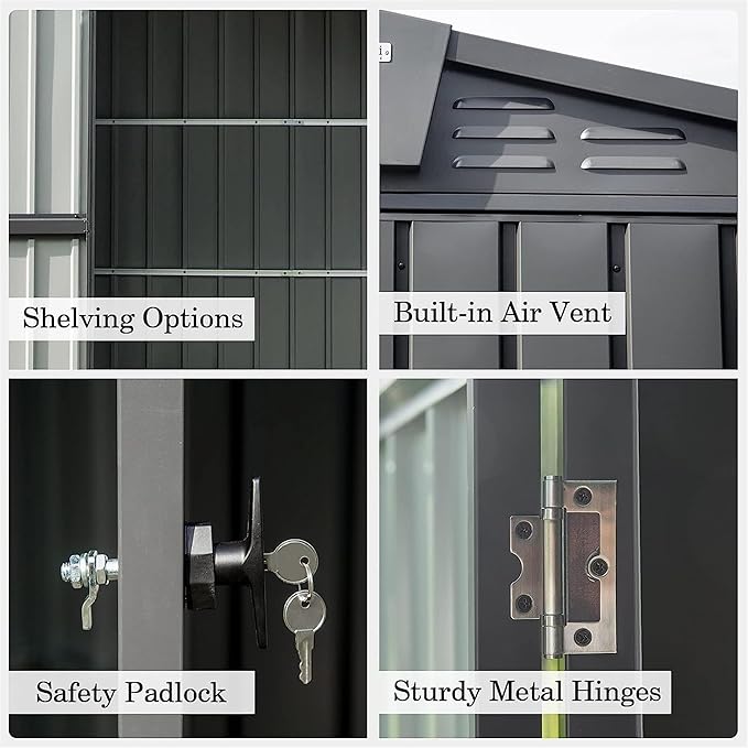 IKERY Galvanized Steel Storage Shed - Image 5