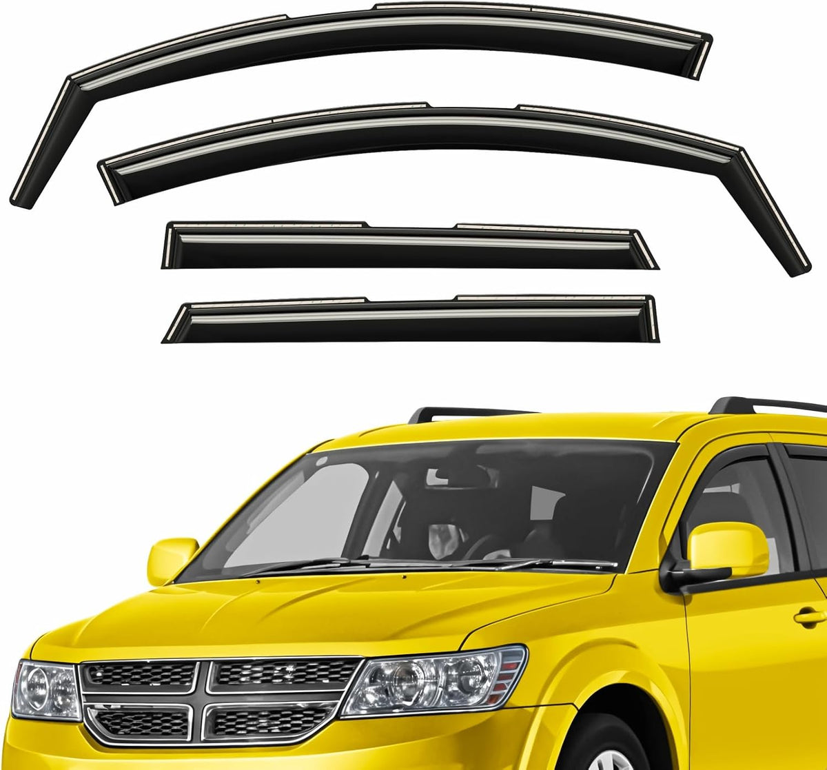 Extra Durable Window Deflectors in-Channel Window Visors Rain Guards Fit