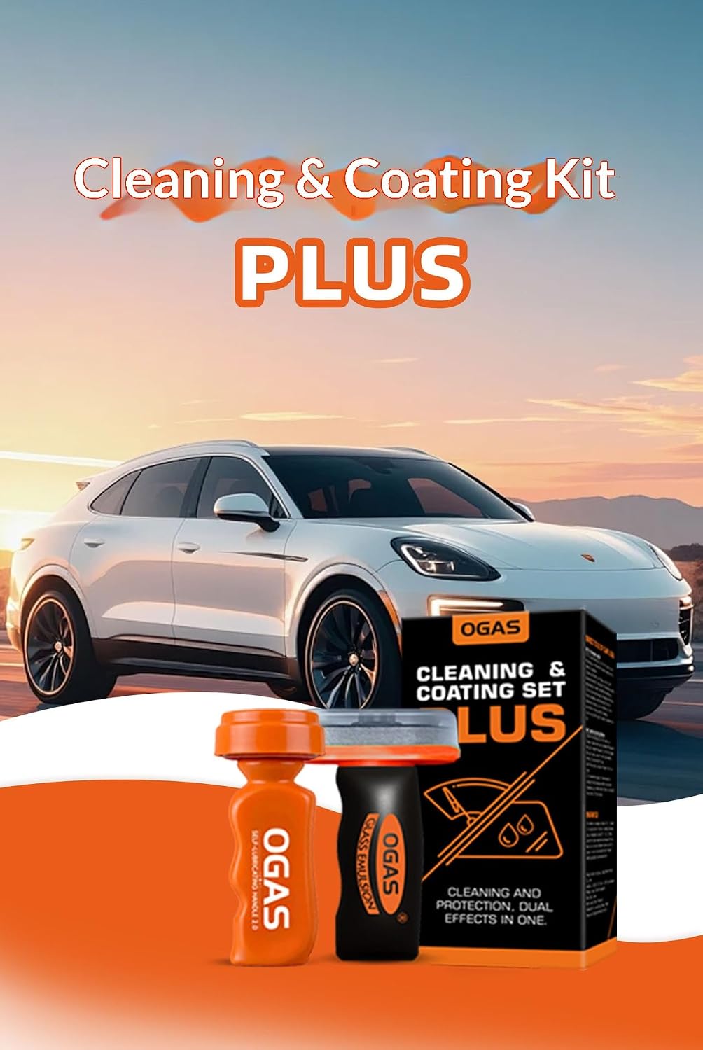 [Oil Film Remover for Car Windshields] Automotive q4 Glass Cleaner for Oil Residue & Road Grime, Streak-Free Formula Improves Visibility, Safe for Exterior Auto Glass (with car glass coating)