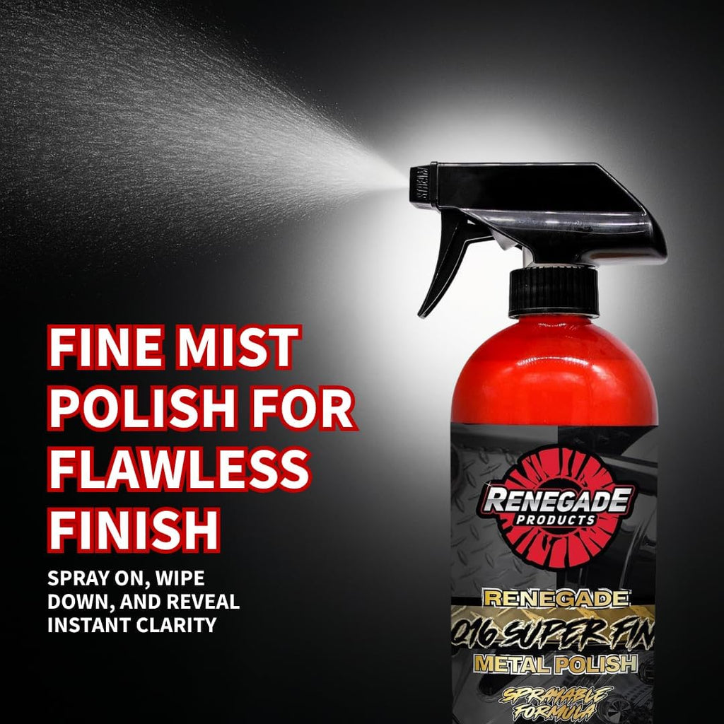 Renegade Products Polishing Final Finish Kit – Q16 Polish, 10" Flannel Buffing Wheel & Blueberry Compound for Final Stage Aluminum & Stainless Steel Shine