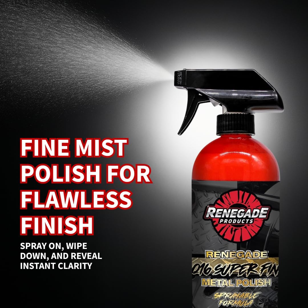 Renegade Products Polishing Final Finish Kit – Q16 Polish, 10" Flannel Buffing Wheel & Blueberry Compound for Final Stage Aluminum & Stainless Steel Shine