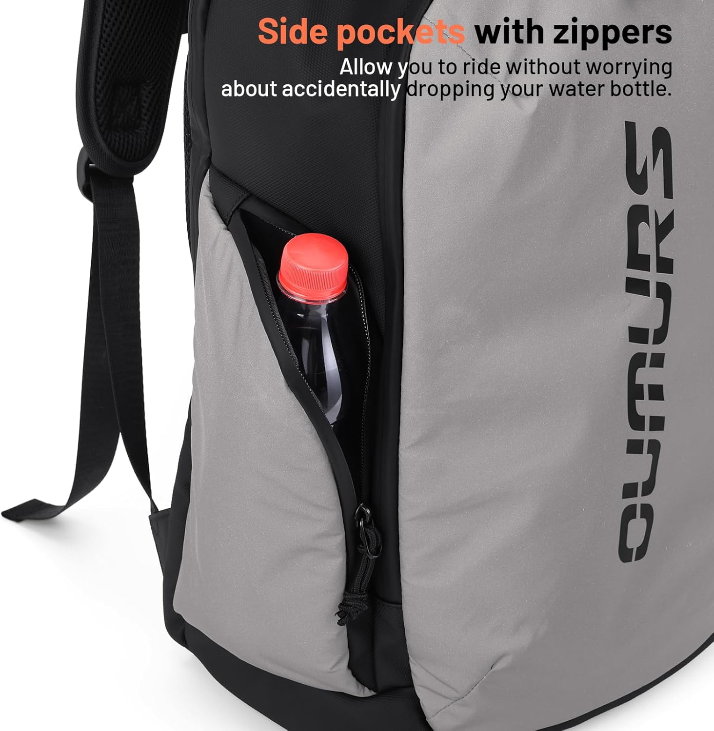 Oumurs Reflective Backpack 1800D Water-resistant Oxford Cloth Backpack Laptop Backpack for Motorcycle, Travel, Cycling, Work, Sport, Hiking, Gym, Black