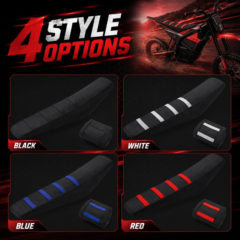 Seat Cover for Yozma IN10 eBike, Non-Slip Cousion Upgrad Seat Skin for Electric Dirt E Bike IN 10, Off-Road Motocross DirtBike Seat Wrap Protector Black Accessories (Black)