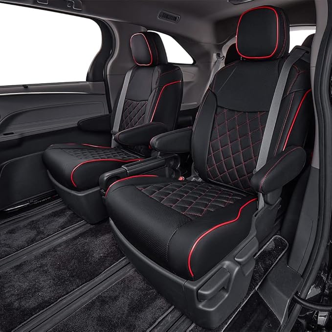EKR Sienna Seat Covers for 2021-2025 Toyota Sienna LE, 8 Seats, 2nd Row 4/2/4 - Image 5