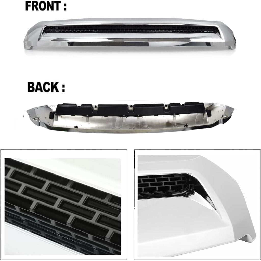 Hood Scoop Molding Compatible With Toyota Tundra 2014-2021 Grill Upper Molding Hood Molding Front Upper Hood Bulge Molding (Chrome)