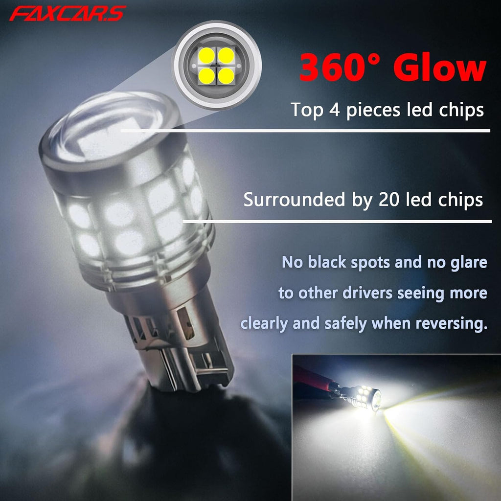 921 W16W LED Backup Light Bulbs for Toyota Tacoma 2001-2019 2020 2021 2022 2023 Reverse Lamp, 6000K Cool White Super Bright 912 OEM Replacement Plug and Play SMD 3030, Pack of 2