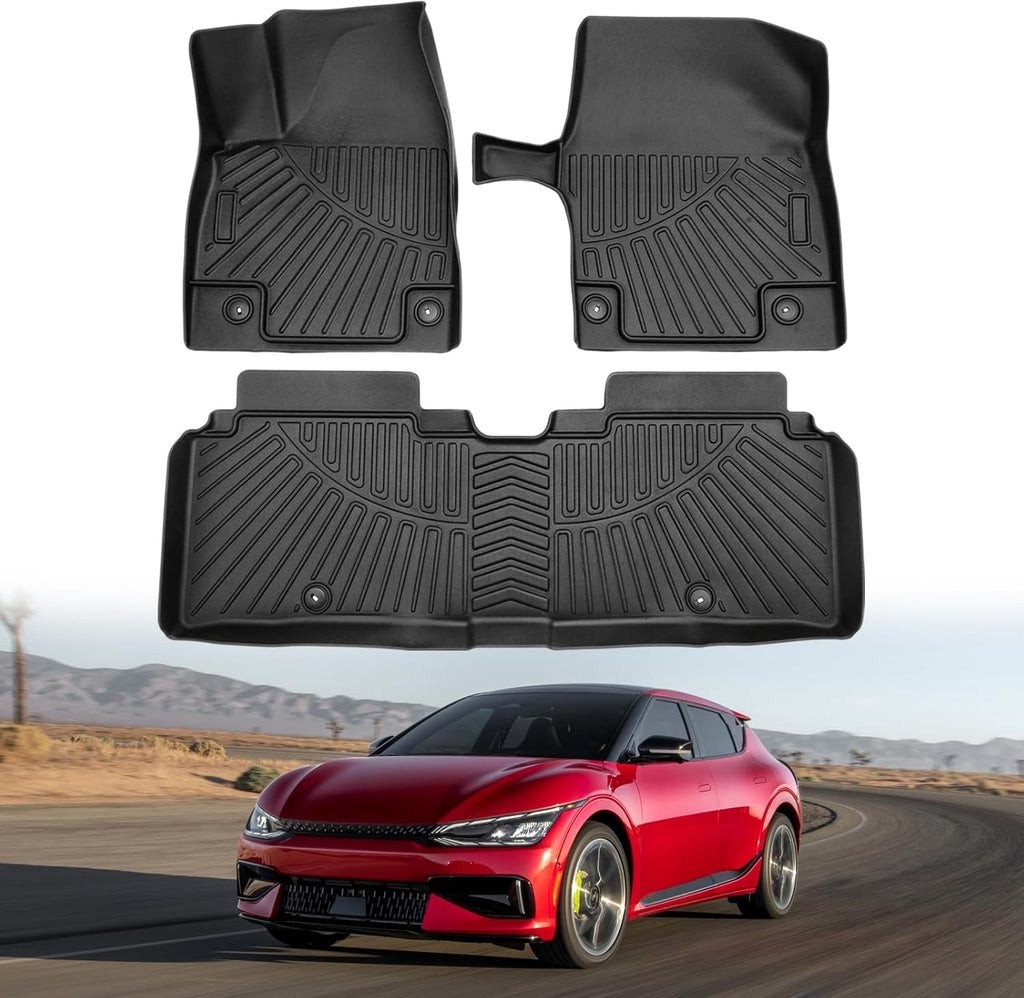 Powerty Floor Mats for 2022-2025 Kia EV6 Accessories All Weather Floor Liner 3D