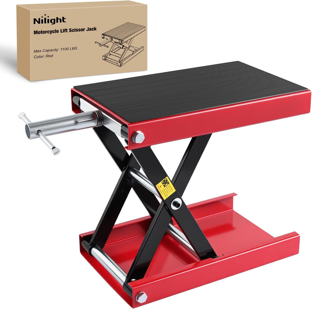 Nilight Motorcycle Lift Jack 1100 LBS Scissor Jack Stand Lift from 3.4" to 14.2"
