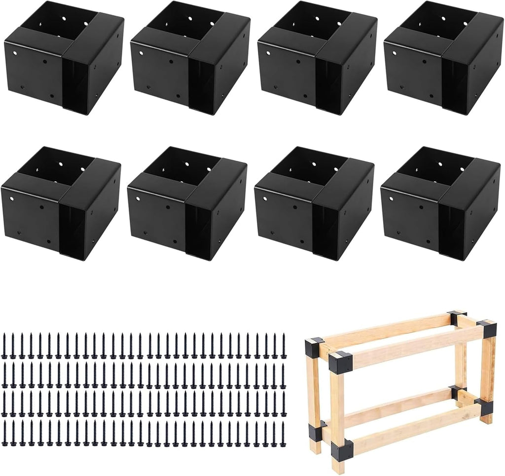workbench bracket kit, 8pcs 3-way steel brackets fit, main product view