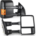 YITAMOTOR Towing Mirrors compatible for 1999-2007 Ford F250 F350 F450 F550 Super Duty Tow Mirror Power Heated with Turn Signal Light 1999 2000 2001 2002 2003 2004 2005 2006 2007