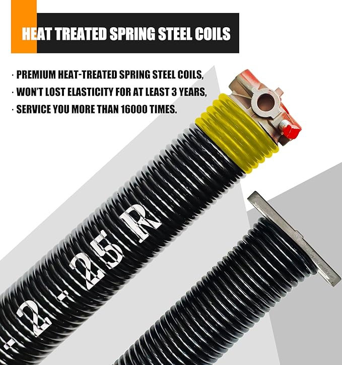 Garage Door Torsion Spring Set, Pair of 2" Electrophoresis Coated Garage Door - Image 2