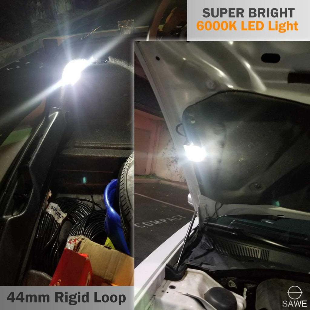 561 Led Bulb White 44mm COB Rigid Loop for Map Trunk Light 562 567 x 2 | Canbus Error Free 12v Replacement for Interior Car Dome Courtesy Step Cargo Footwell Festoon Lamp 563 564 Super Bright 6000K