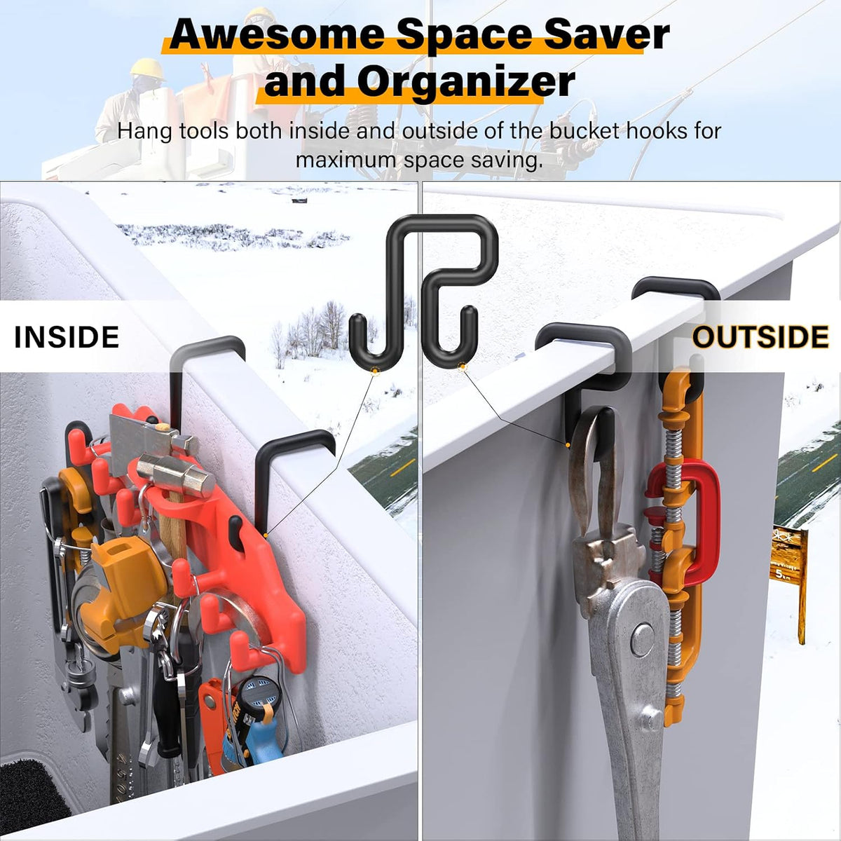 lineman tool board, bucket truck hook organizer, line, package contents