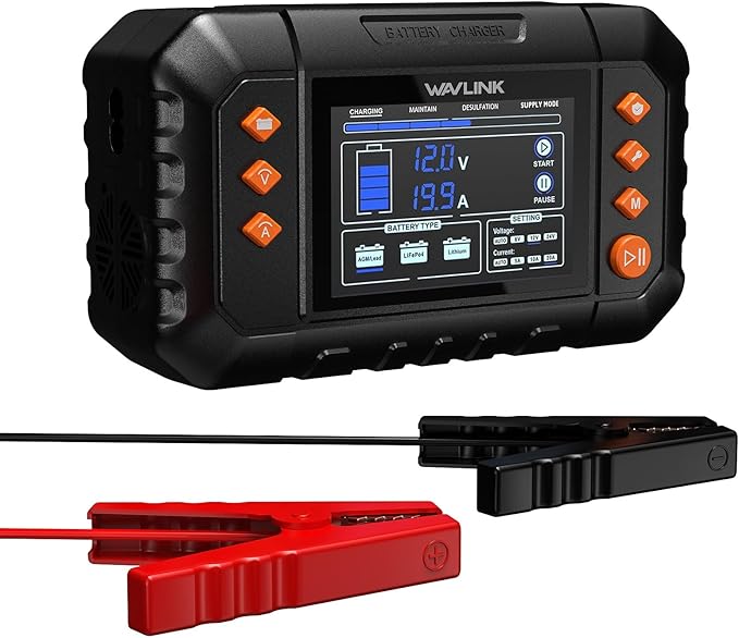WAVLINK Smart Battery Charger, Car Battery Charger