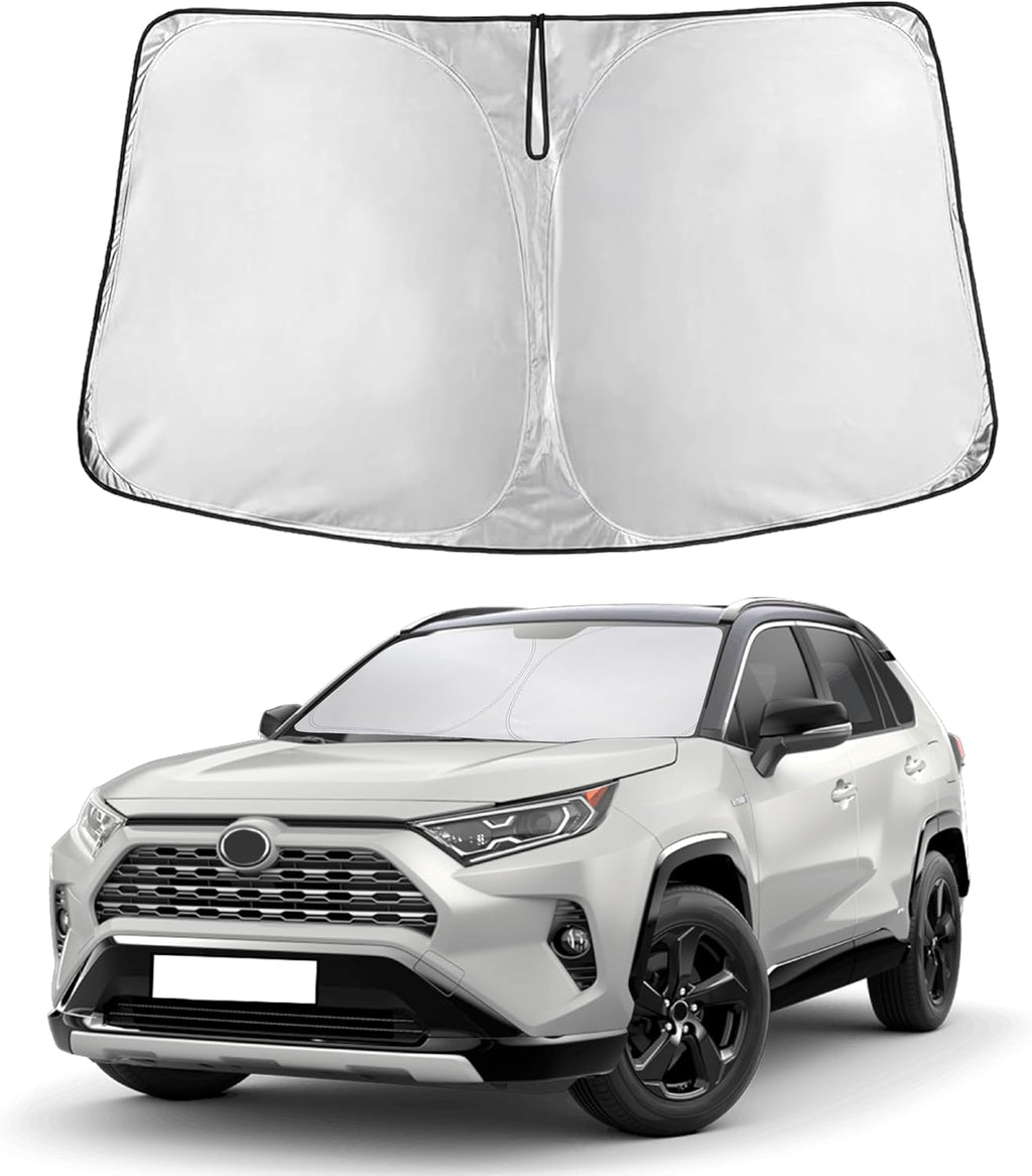 EcoNour Windshield Sunshade Compatible for Toyota RAV4 2019-2024 2025,2026 LE, XLE, Premium, XSE, Limited, SE, TRD Off-Road, Sun Visor for Front Window Sun Shade Cover, UV Protector, Car Accessories