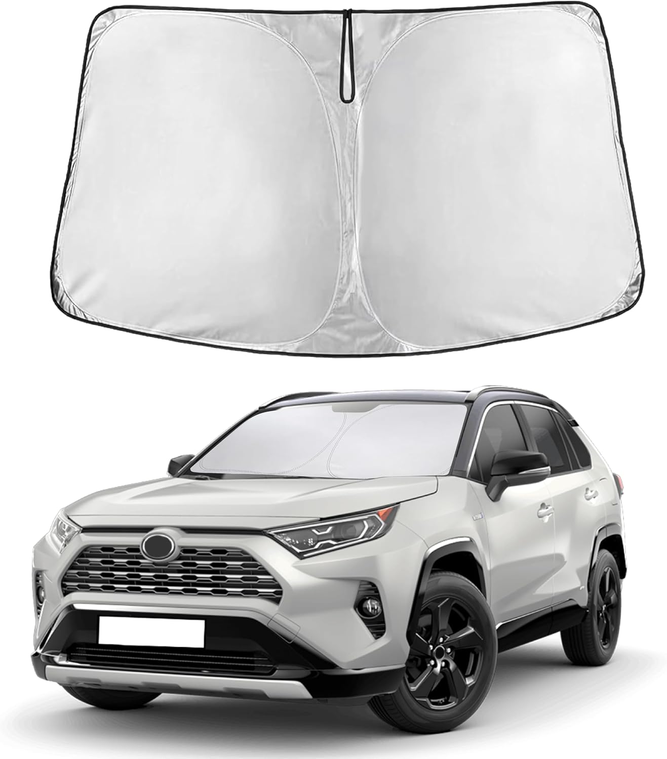 EcoNour Windshield Sunshade Compatible for Toyota RAV4 2019-2024 2025,2026 LE, XLE, Premium, XSE, Limited, SE, TRD Off-Road, Sun Visor for Front Window Sun Shade Cover, UV Protector, Car Accessories