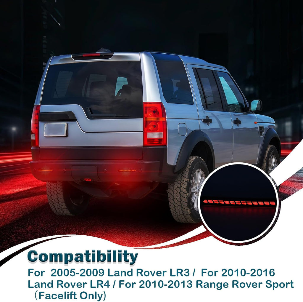 LED Rear Bumper Reflector Light Kit for 2005-2009 Land Rover LR3 Discovery 3, 2010-2016 LR4 Discovery 4, 2010-2013 Range Rover Sport, DRL & Turn Signal Light Tail Brake Fog Lamp (Smoked)