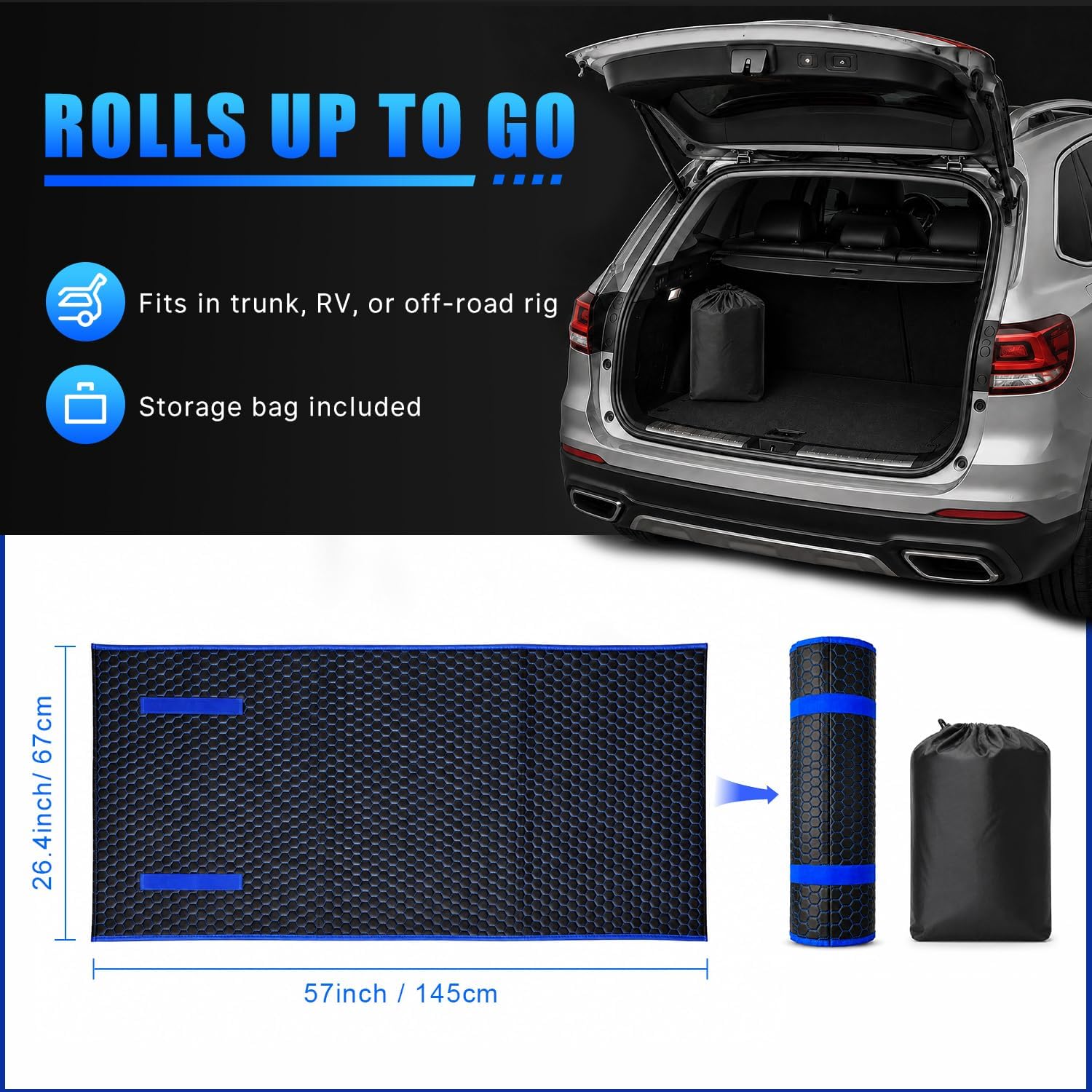 Magic Rolling Creeper Mat Portable Mechanics Mat | for Low Clearance, Slide Under Car Easily, Foldable Garage Padded Mat, Storage Bag Included, Men's Gift for Father