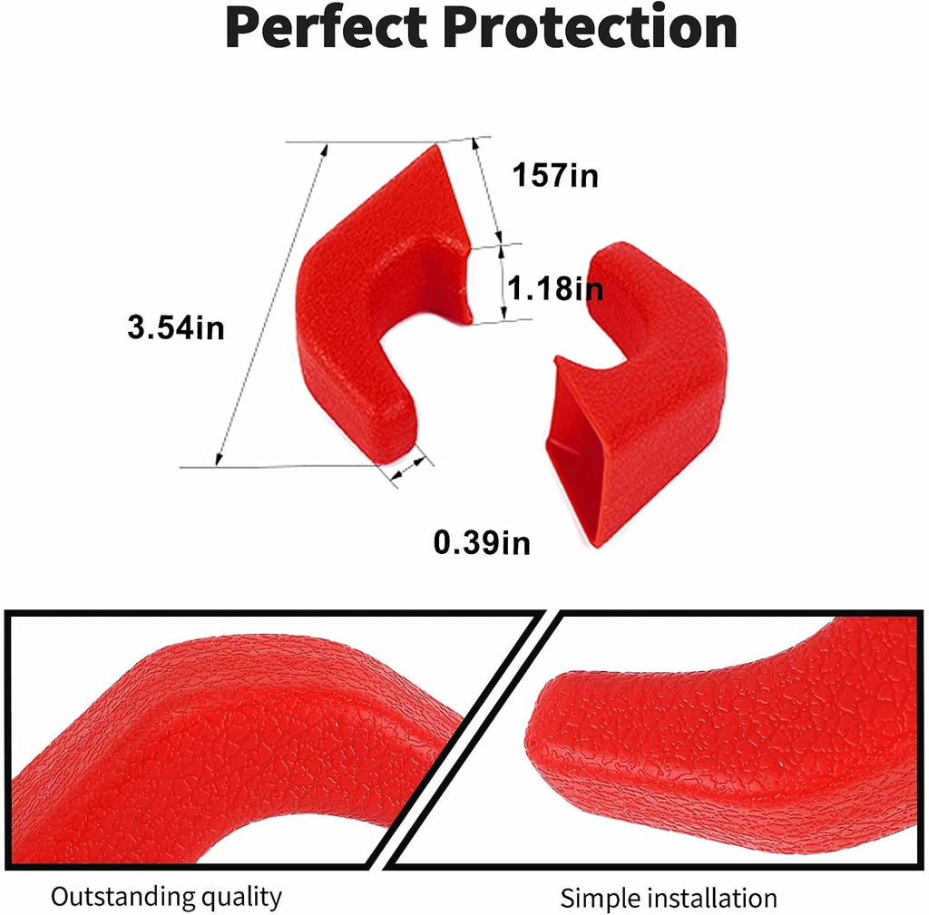 JWWY Bumper Tow Hook Covers Tow Trailer Hitch Receiver Cover Towing Hitch Rubber Sleeve Protector Cover Trim Fit for 2007-2026+Jeep Wrangler JL Gladiator JT 4XE JK Exterior Accessories 2pcs Red