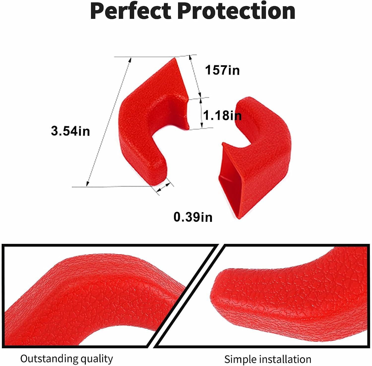 JWWY Bumper Tow Hook Covers Tow Trailer Hitch Receiver Cover Towing Hitch Rubber Sleeve Protector Cover Trim Fit for 2007-2026+Jeep Wrangler JL Gladiator JT 4XE JK Exterior Accessories 2pcs Red