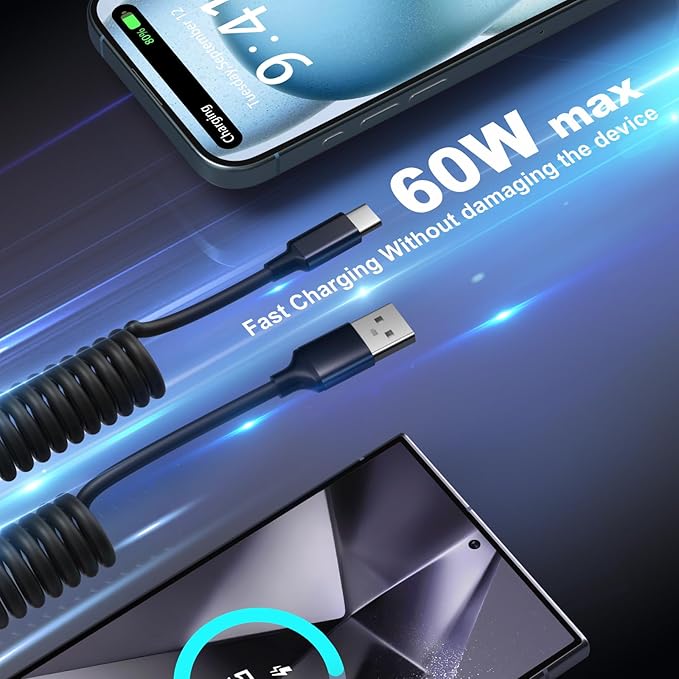 Retractable Car Charger USB C, OKRAY 78W 3-Port 12v Cigarette Lighter Adapter - Image 9