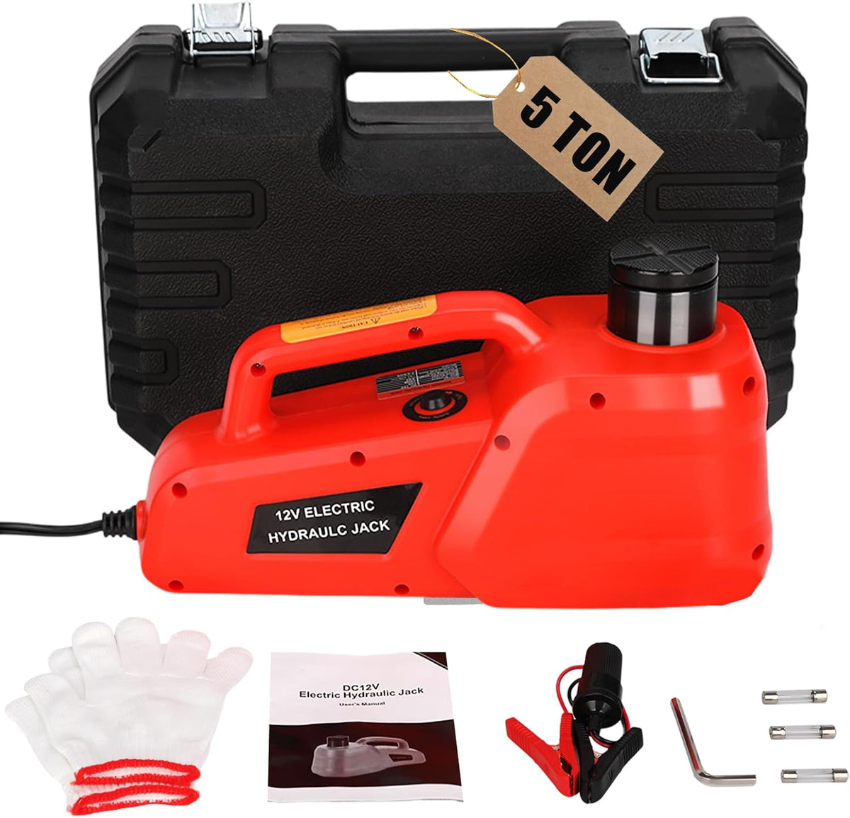 Electric Car Jack 5 Ton 12V Hydraulic Jack Portable Car Lift Floor Jack Stand
