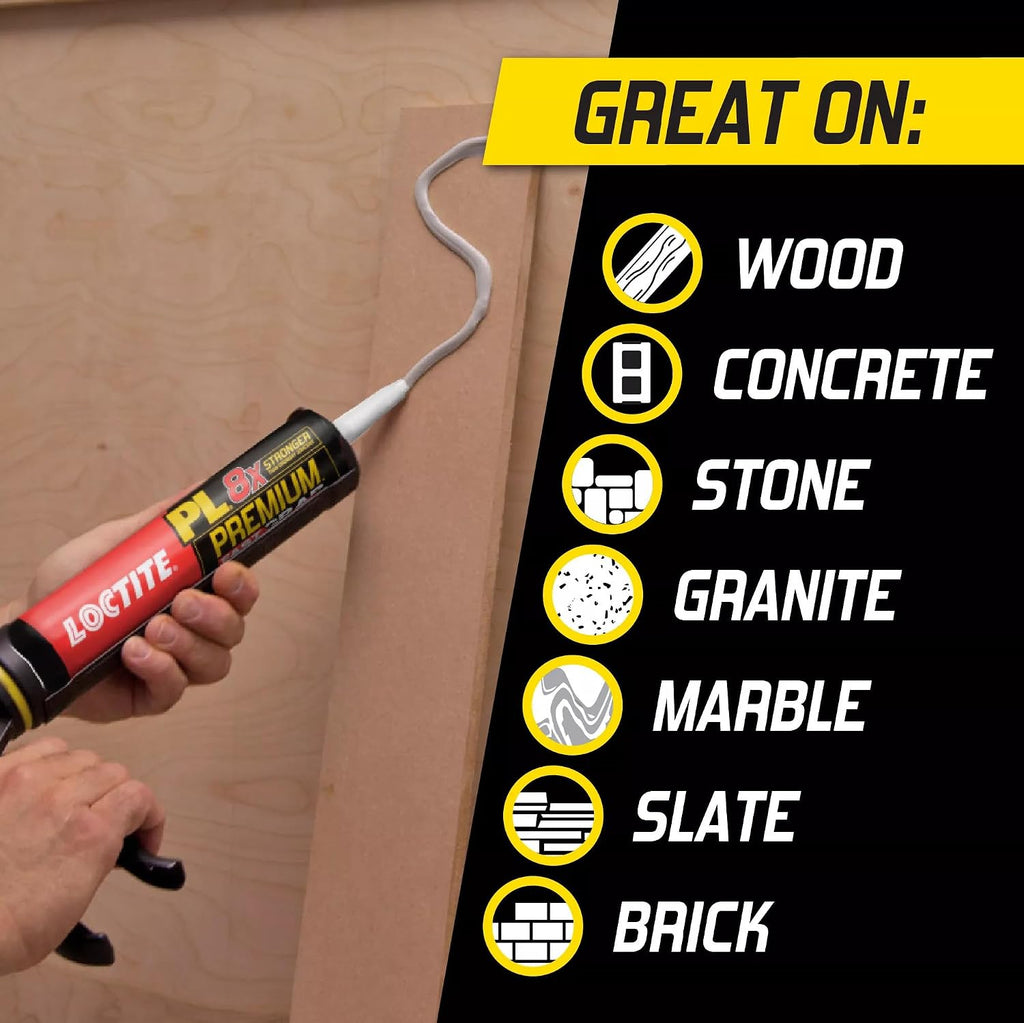 loctite pl premium fast grab polyurethane construction adhesive, side view