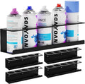 Wall-Mounted Spray Can Holder Rack Organize, 4 Pack Black Steel Aerosol Can