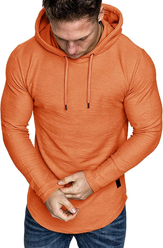 Lexiart Mens Fashion Athletic Hoodies Sport Sweatshirt Solid Color Fleece - Image 2