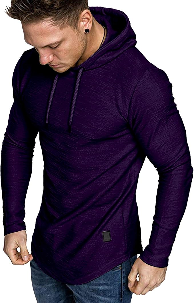Lexiart Mens Fashion Athletic Hoodies Sport Sweatshirt Solid Color Fleece by Lexiart
