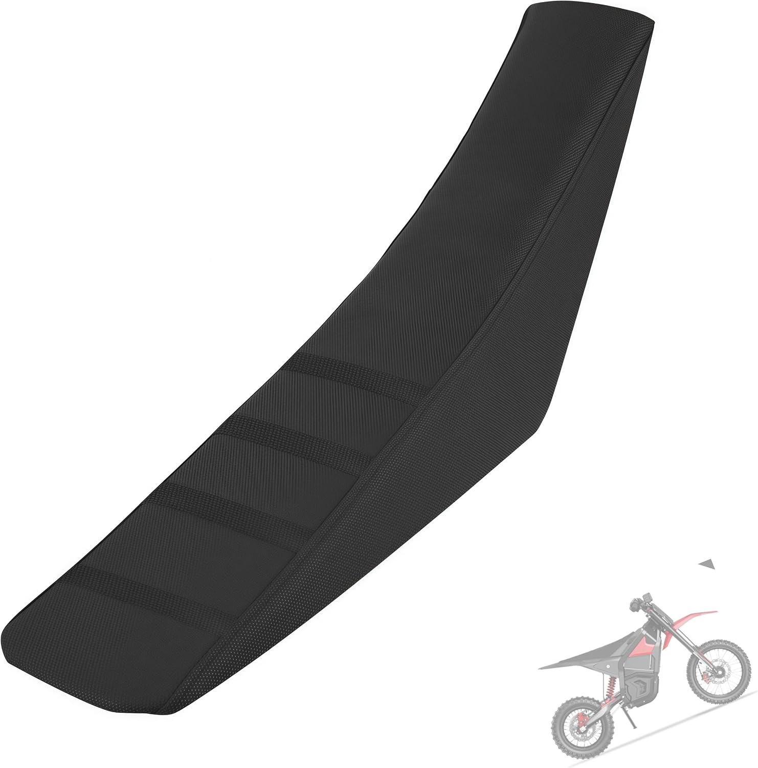 Seat Coverfor Yozma IN10 Electric Dirt Bike, Black Stripe Non-Slip, Heavy Duty PVC It's a Custom-fit seat Cover （Black）